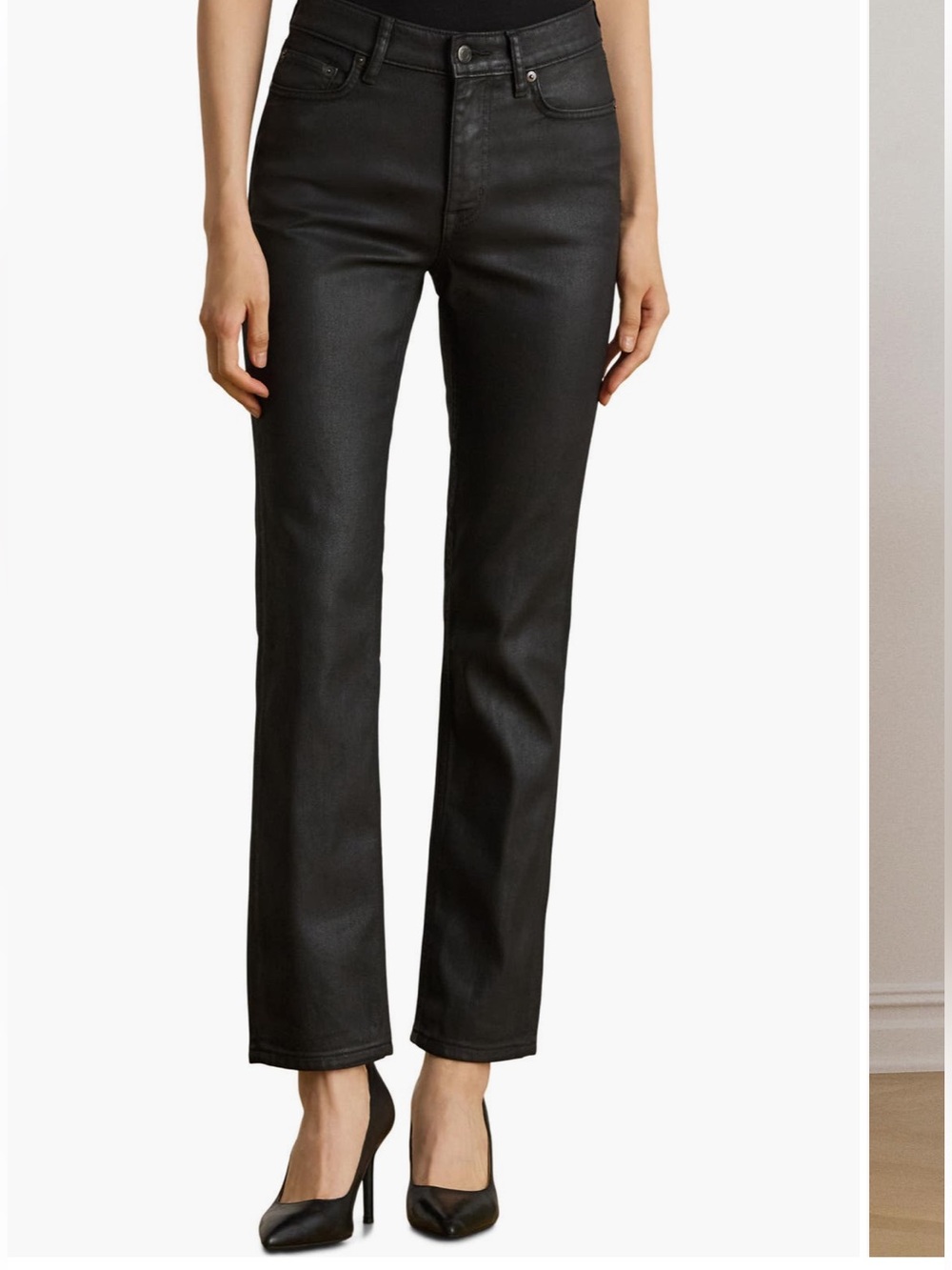 Ralph Lauren Coated High Waist Straight Leg Ankle Jeans 8P